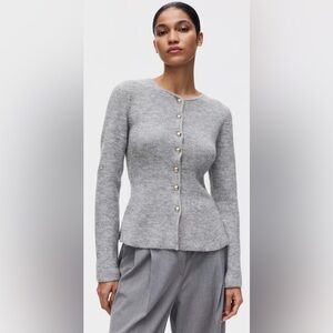 H&M•RIB-KNIT PEPLUM CARDIGAN•Size S•Worn 1x